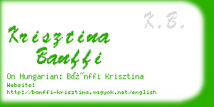 krisztina banffi business card